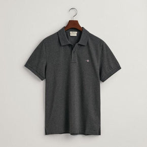 Gant Golf T Shirt Gant Regular Fit Shield Pique Golfer Antracit Melange (7805227040857)