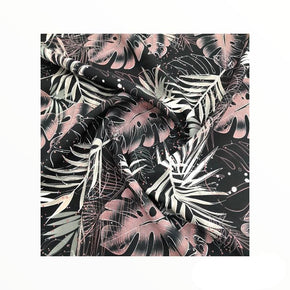 Golden Glow Printed Mini Matt Maroon / Black Printed Mini Matt Protea Leaves W23-248 Collection 140 cm (7811832021081)