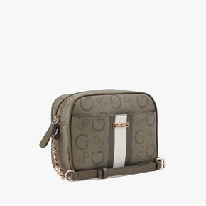 Guess Ladies Handbags Guess Brecken Mini Crossbody Bag Olive