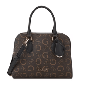 Guess Ladies Handbags Guess Women's Bag Delphina Satchel Brown