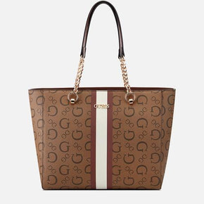 Guess Ladies Handbags Guess Women's Brecken Tote Cocoa