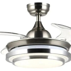 Hello Today Ceiling Fan Retractable  Ceiling Fan Light Double Aluminium Silver F8505-500 (7144130838617)