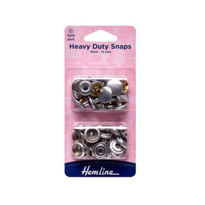 HEMLINE HABBY Heavy Duty Snaps Refill Pack 15mm  Nickel 12 sets (7771713699929)