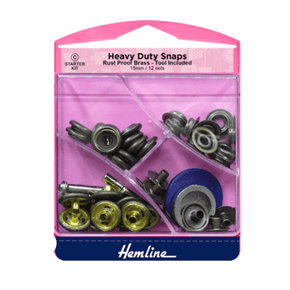 HEMLINE HABBY Heavy Duty Snaps Rust Proof Brass Tool Included 15mm Ant. Brass 12 sets (7771721171033)