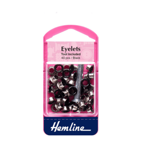 HEMLINE HABBY Hemline Eyelets Tool Included 5.5mm  Black 40 pcs (7771731034201)