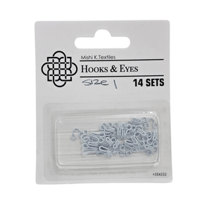 Hook and Eye Habby White Hook & Eye Size 1