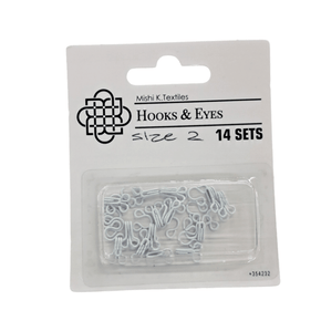 Hook and Eye Habby White Hook & Eye Size 2 (7817949839449)