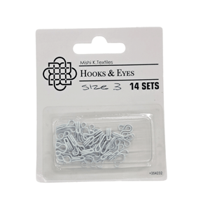 Hook and Eye Habby White Hook & Eye Size 3 (7817951117401)