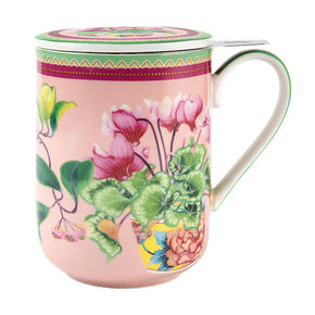 Maxwell & Williams Gabby Malpas Jardin Mug With Infuser Cyclamen 340ml HV0386 (7907555442777)