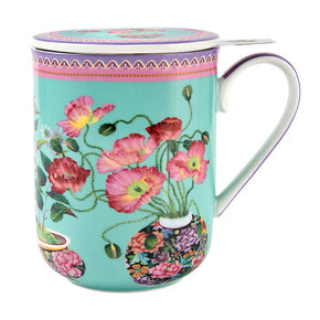 Maxwell & Williams Gabby Malpas Jardin Mug With Infuser Poppy 340ml HV0389 (7907560652889)