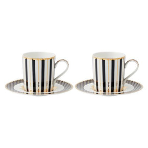 Maxwell & Williams Teas & C’s Regency Demi Cup & Saucer Set of 2 Black 100ml HV0486 (7764328939609) (7764490977369)