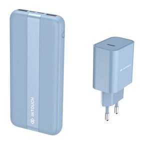 Intouch Electronics Accessories Intouch 10000mAh Power Bank + 20W Wall Charger - Blue