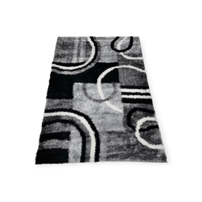 Komfort RUG Komfort Chino Shaggy Rug Grey/black 136x200cm (7883031347289)