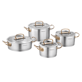 Korkmaz Pots Set Korkmaz 8 Piece Proline Cookware Set With Rose Gold Handles A1149