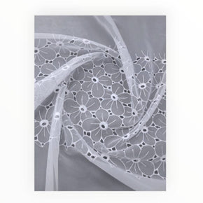 Korteks Textile Lace & Voile Fabrics White Embroidery Plain Voile 29 Collection 280 cm