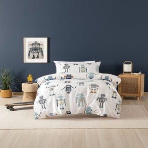 Linen House Duvet Cover Three Quarter Linen House Retro Robot Duvet Cover Set (7738961330265)