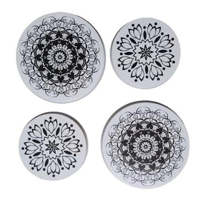 Mainstay Stove Plate Covers Mainstay 4 Pce Stainless Steel Stove Plate Covers Monotone Mandala MAV2566 (7825755045977)