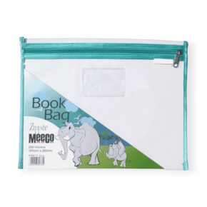 Meeco Tech & Office Meeco A4 Book Bag Clear Pvc With Zip Turquoise (7409305288793)