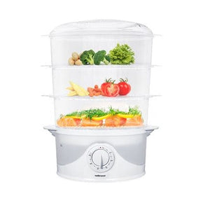 Mellerware Food Steamer Mellerware Food Steamer With Timer Plastic 3 Tier 9L 800W Dim Sum 27610