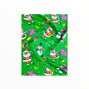 MH JOOSUB Printed Mini Matt Green Printed Mini Matt Christmas Design 24 Collection 140 cm