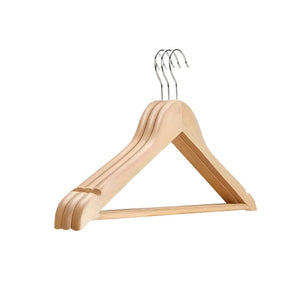 MHC World Hangers Deluxe Wooden Clothes Hanger 3Pc Natural N471041 (7894395781209)