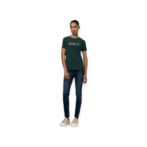 Polo Mbali Short Sleeve Sequin T Shirt Bottle Green (7919520514137)