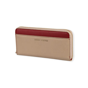 Pierre Cardin Ladies Purse Pierre Cardin Camilla Zip Around Purse Tan Red (7701891547225)