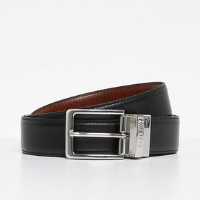 Polo Belts Polo Landon Coated Leather Belt - Black/Light Brown (7781712592985)