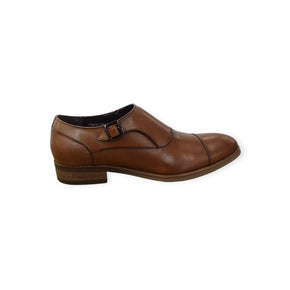 Polo Formal Shoes Polo Men's Side Buckle Toe Cap Monk Tan