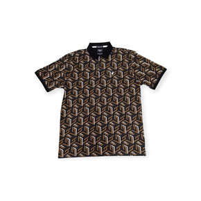 Polo Golf T Shirt Polo Men's Printed Geo Double Mercerised Brown