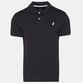 Polo Golf T Shirt Polo Stretch Pique Golfer Black (7753796255833)