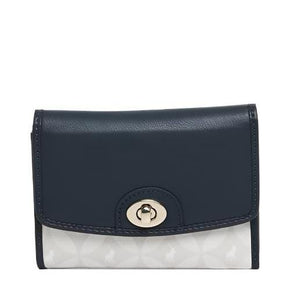 Polo Ladies Handbags Polo Preston Compact Trifold Purse Bag  Navy