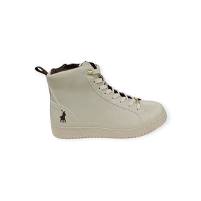 Polo Ladies Sneakers Polo Women's Tonal Lace Up Hi Top Sneaker Cream