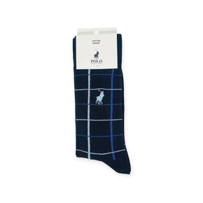 Polo Socks Polo Check Socks Navy (7692929564761)