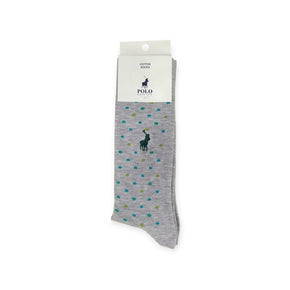 Polo Socks Polo Men's Cotton Socks Multi Dots Silver (7804534587481)