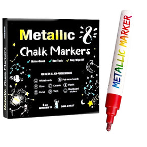 The Art Journey Liquid Metallic Chalk Markers with Reversible Tip 8 Colour Set  ART021 (7802279723097)