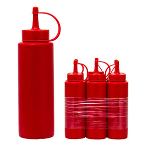 Regent Round Plastic Sauce Bottle Red 6 Pack 250ml 12015 (4742485901401)