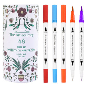 The Art Journey 48 Dual Tip Artist Watercolor Markers Fine and Brush Tips ART001 (7802266124377)