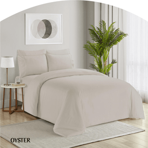 SIMON BAKER Duvet Cover Queen Simon Baker Organic Bamboo Cotton Oyster Duvet Cover Set