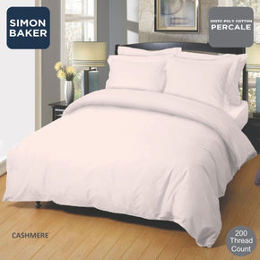 SIMON BAKER Duvet Cover Simon Baker Cashmere 200 Thread Count Cotton Percale Duvet Cover Set