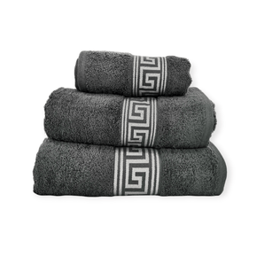 SIMON BAKER TOWEL Hand Towel  50 x 90 Simon Baker Greek Key Towels Grey 600GMS (7725673873497)