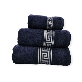 SIMON BAKER TOWEL Hand Towel  50 x 90 Simon Baker Greek Key Towels Navy 600GMS (7725628522585)