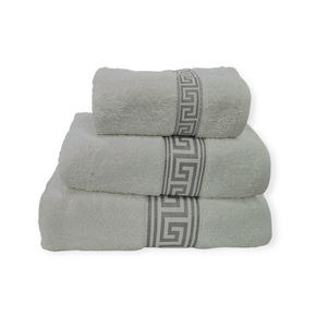 SIMON BAKER TOWEL Hand Towel  50 x 90 Simon Baker Greek Key Towels White 600GMS (7725586153561)