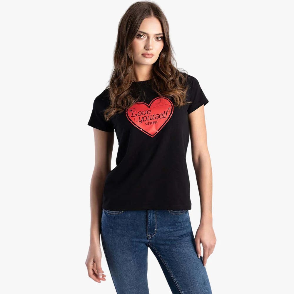 Sissy Boy Shining Heart Multi Technique Logo Top Black for Sale - ✔️View  Prices Online