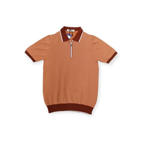 Stefano R Golf T Shirt Stefano R Knitted Golfer Rust