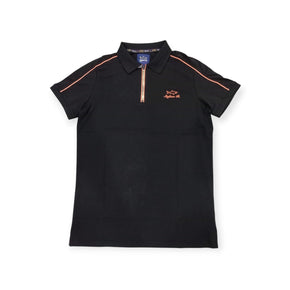 Stefano R Golf T Shirt Stefano R Mercerised Golfer Black/Orange (7825299701849)