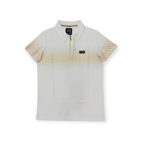 Stefano R Golf T Shirt Stefano R Mercerised Golfer White/Gold (7825288527961)