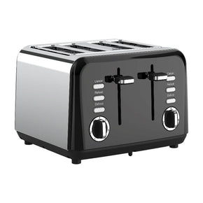 Swan TOASTER Swan Townhouse Stainless Steel Black 4 Slice Toaster STH4B