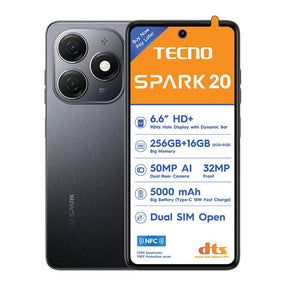 Tecno Smart Phones Tecno Spark 20 Dual Sim 256GB - Black (7743344935001)
