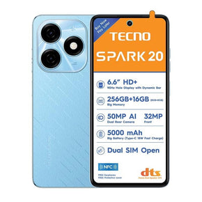 Tecno Smart Phones Tecno Spark 20 Dual Sim 256GB - Blue (7743351455833)